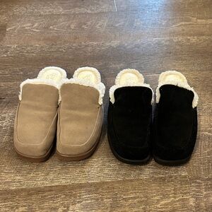 Franco Sarto Fur Slip on Mules slides 2 pair